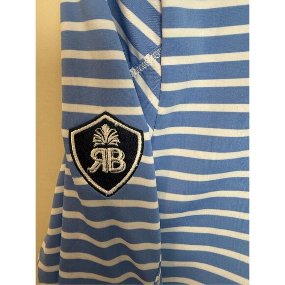 Vineyard Vines 2K001946 - 1/4 Zip Blue & White Stripe Sankaty Shep Shirt Womens - Picture 4 of 5